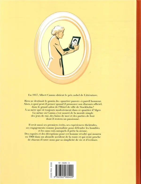 Verso de l'album Camus Entre justice et mère