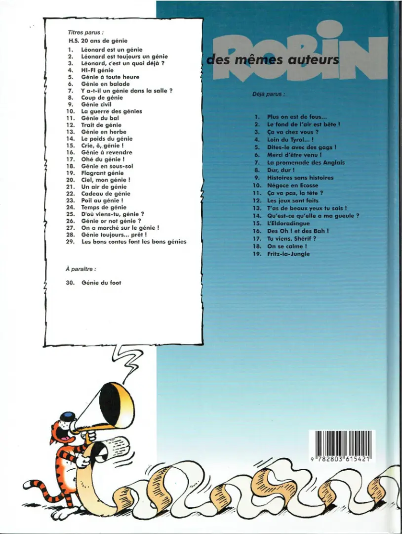 Verso de l'album Léonard Tome 19 Flagrant génie