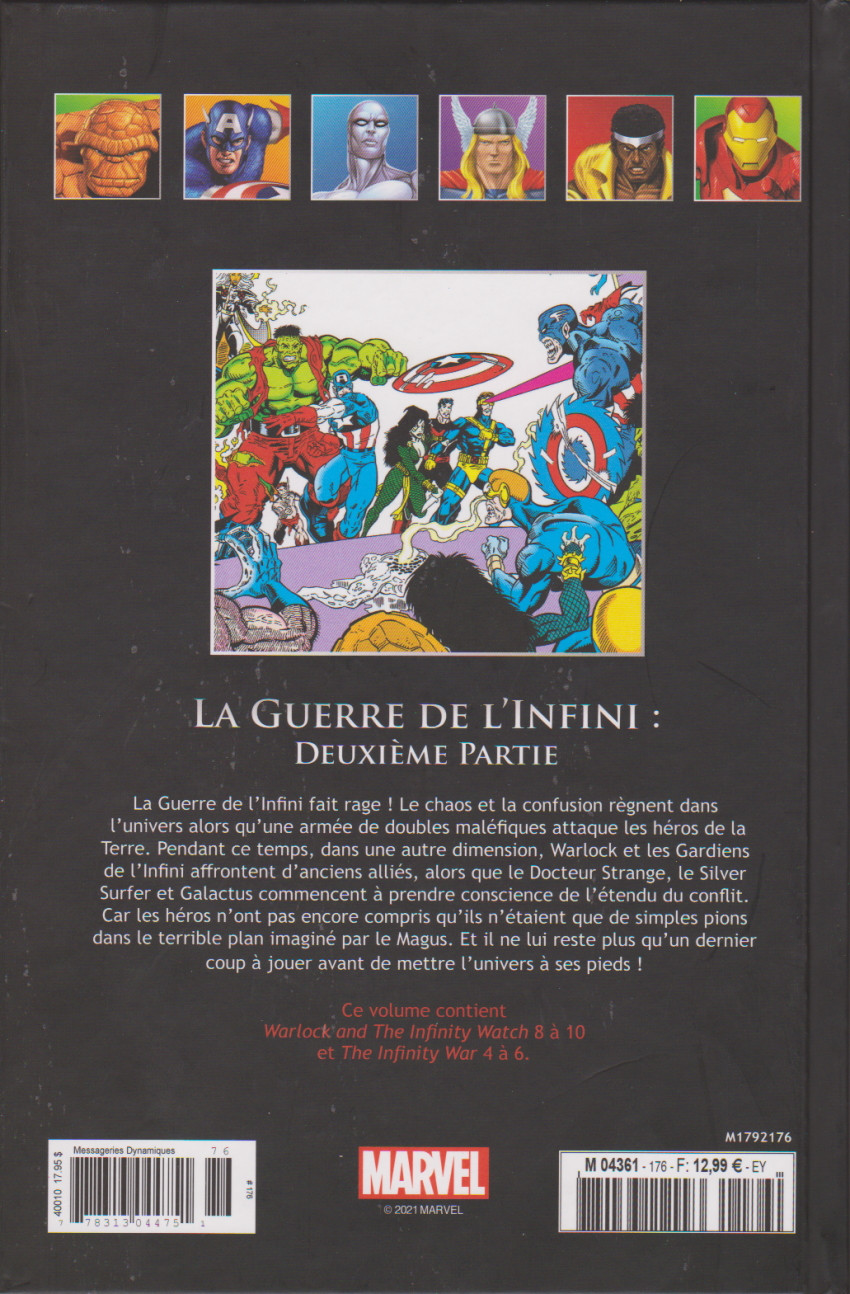 Verso de l'album Marvel Comics - La collection de référence Tome 176 La Guerre de L'Infini : Deuxième Partie