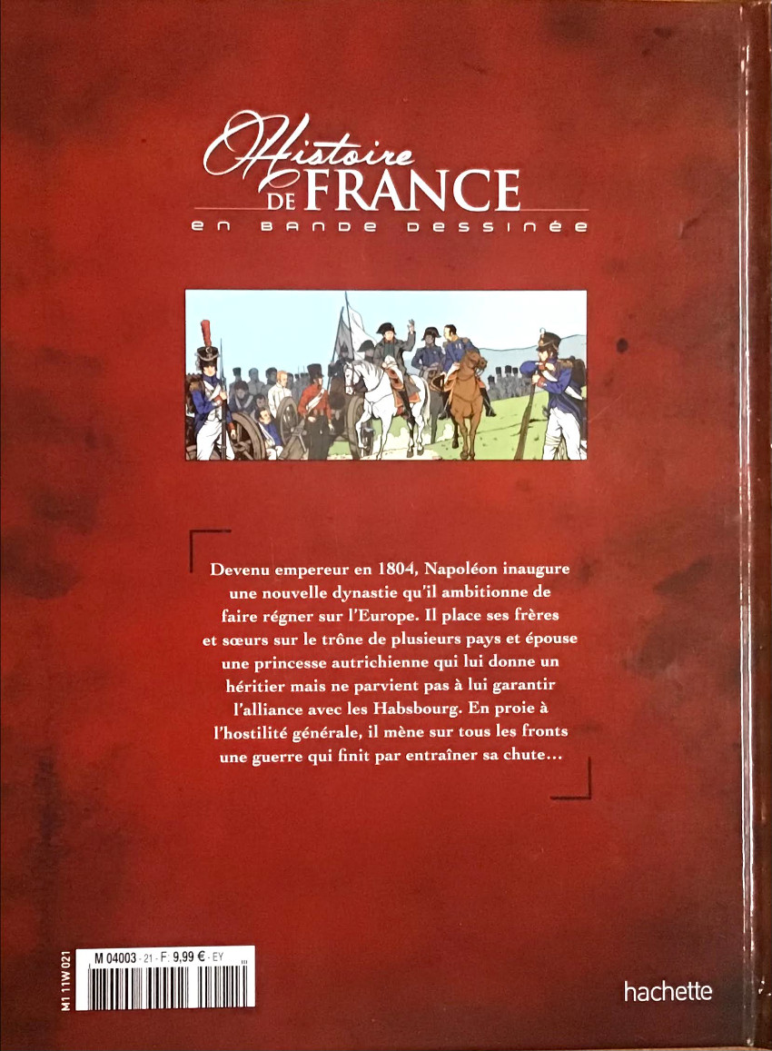 Verso de l'album Histoire de France en bande dessinée Tome 36 Napoléon 1er le Premier empire 1804/1815