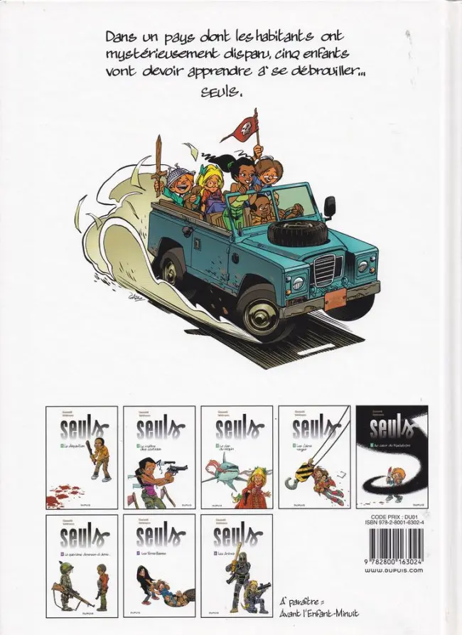 Verso de l'album Seuls Tome 1 La disparition