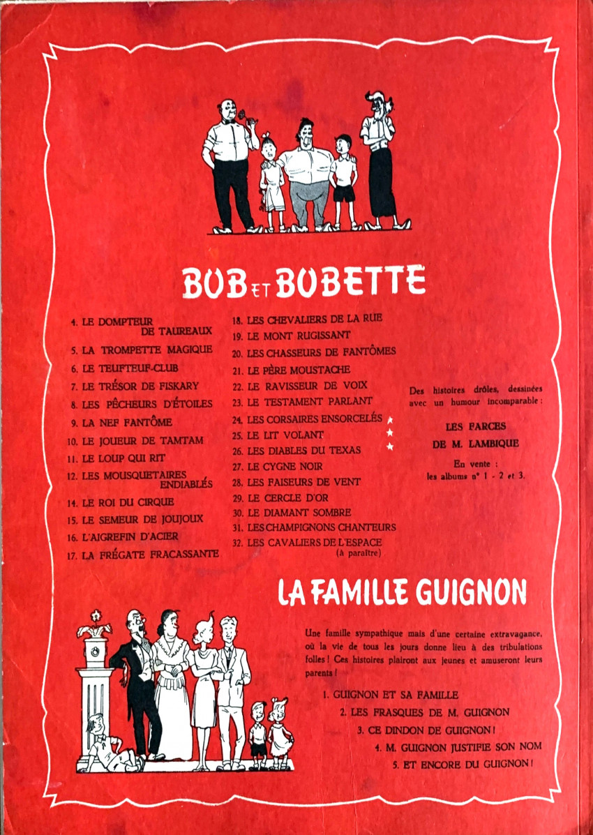 Verso de l'album Bob et Bobette Tome 20 Les chasseurs de fantômes