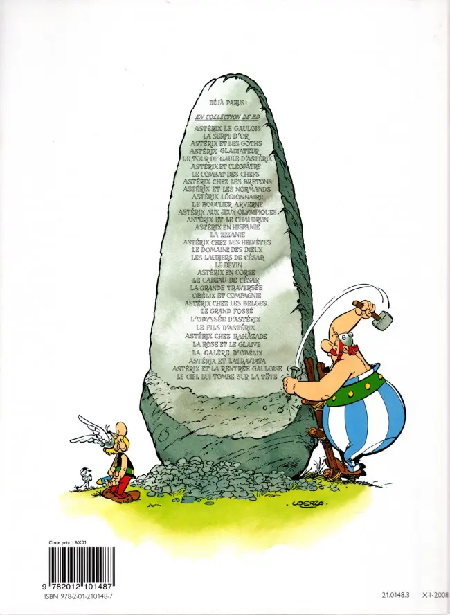 Verso de l'album Astérix Tome 16 Astérix chez les helvètes