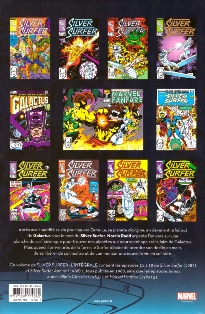 Verso de l'album Silver Surfer - L'intégrale Tome 4 1988
