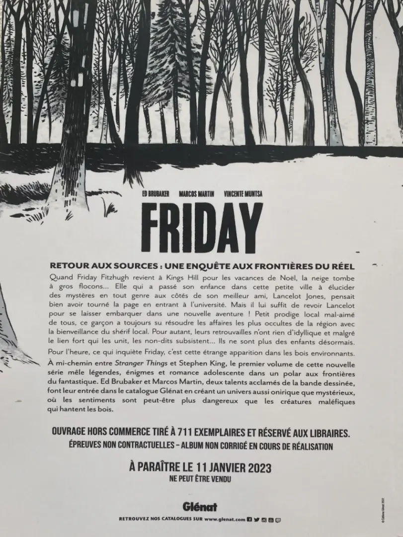 Verso de l'album Friday Livre 1
