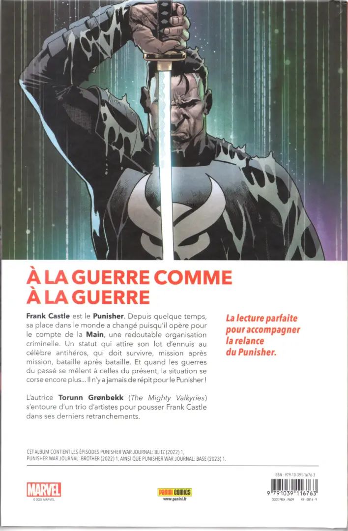 Verso de l'album Punisher - Journal de guerre