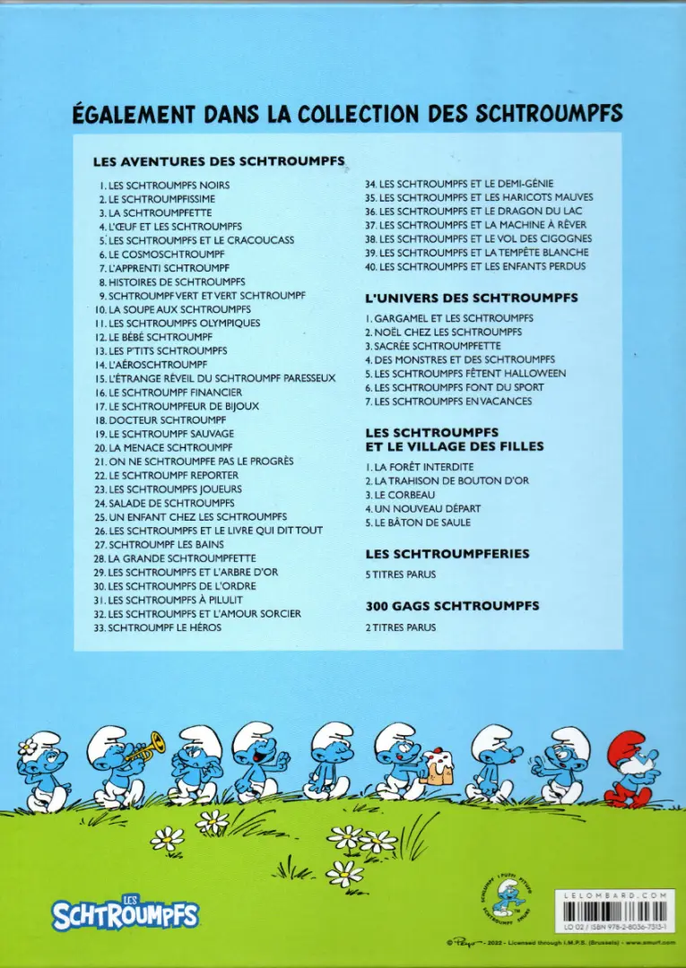 Verso de l'album Les Schtroumpfs Tome 37 Les schtroumpfs et la machine à rêver