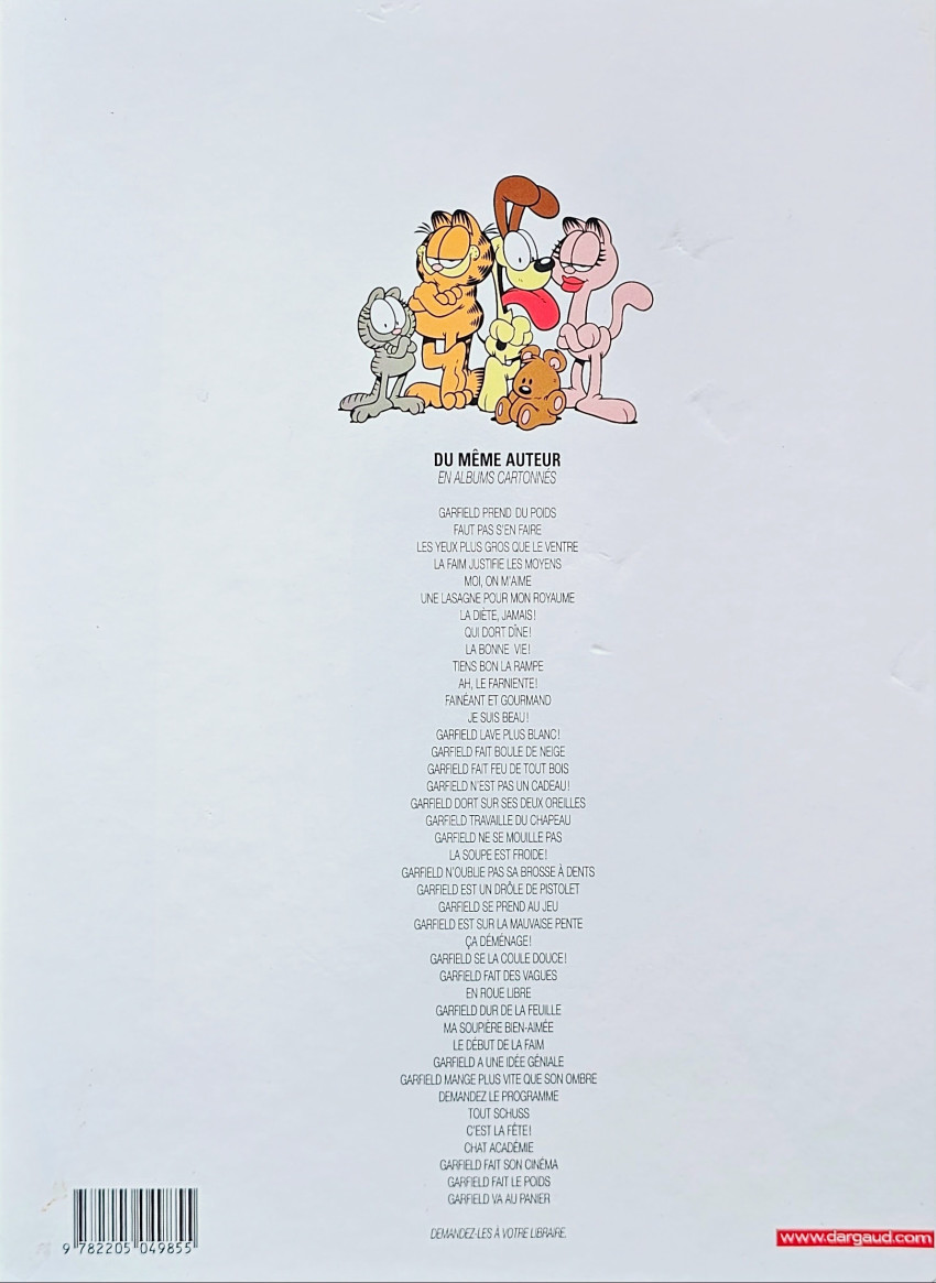 Verso de l'album Garfield Tome 30 Dur de la feuille