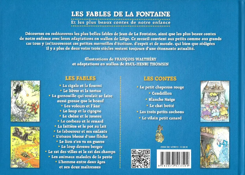 Verso de l'album Les fables de La Fontaine et les plus beaux contes de notre enfance