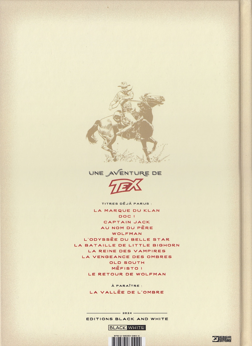 Verso de l'album Tex 12 Le retour de Wolfman