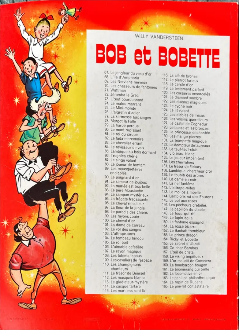 Verso de l'album Bob et Bobette Tome 147 Le papillon du diable