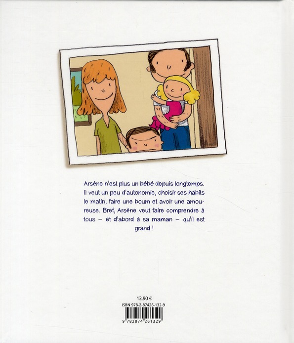 Verso de l'album Arsène veut grandir