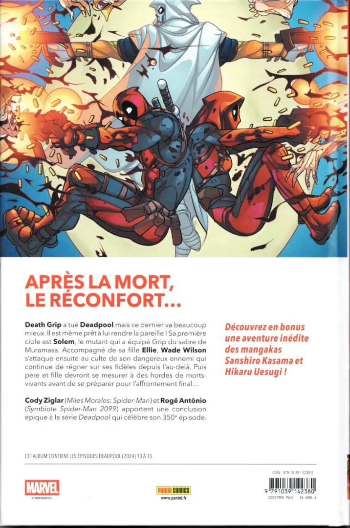 Verso de l'album Deadpool 3 La revanche de Wade Wilson