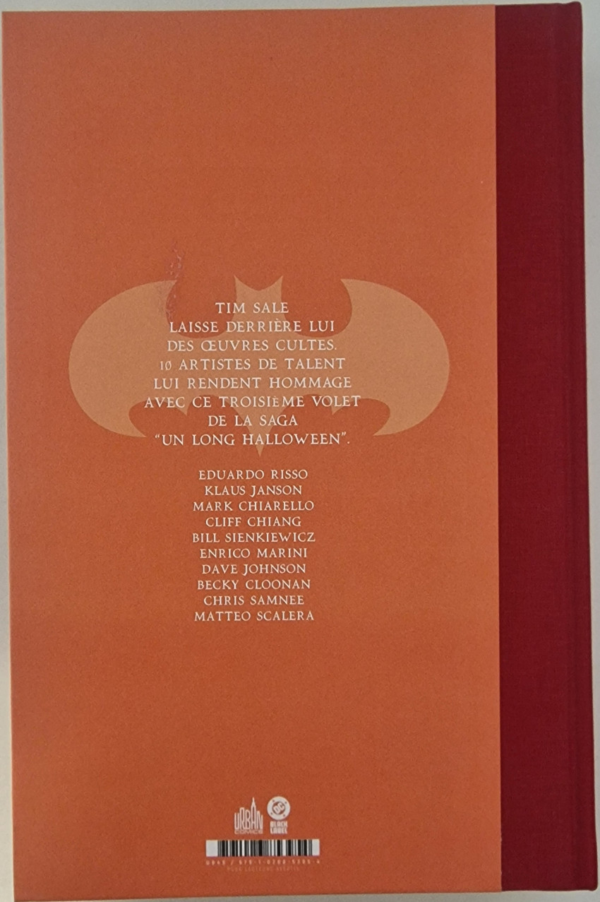 Verso de l'album Batman - Le dernier Halloween