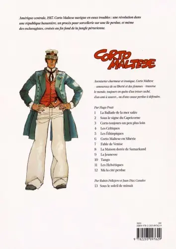 Verso de l'album Corto Maltese Tome 3 Toujours un peu plus loin