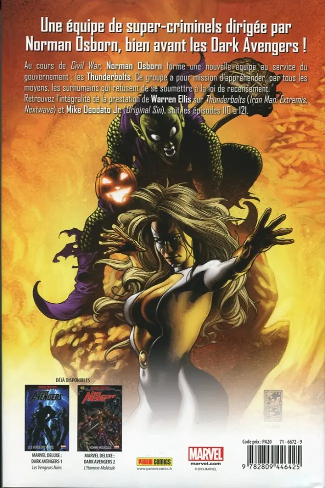 Verso de l'album Dark Avengers - Prélude
