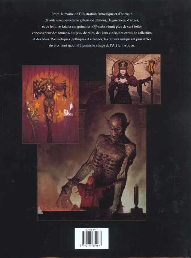 Verso de l'album Art Fantastique de Brom Offrandes