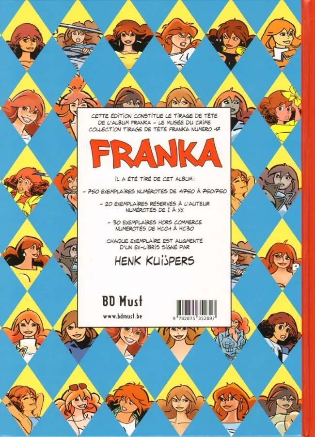 Verso de l'album Franka BD Must Tome 1 Le musée du crime