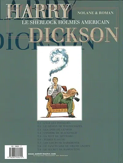 Verso de l'album Harry Dickson Tome 9 Le secret de Raspoutine