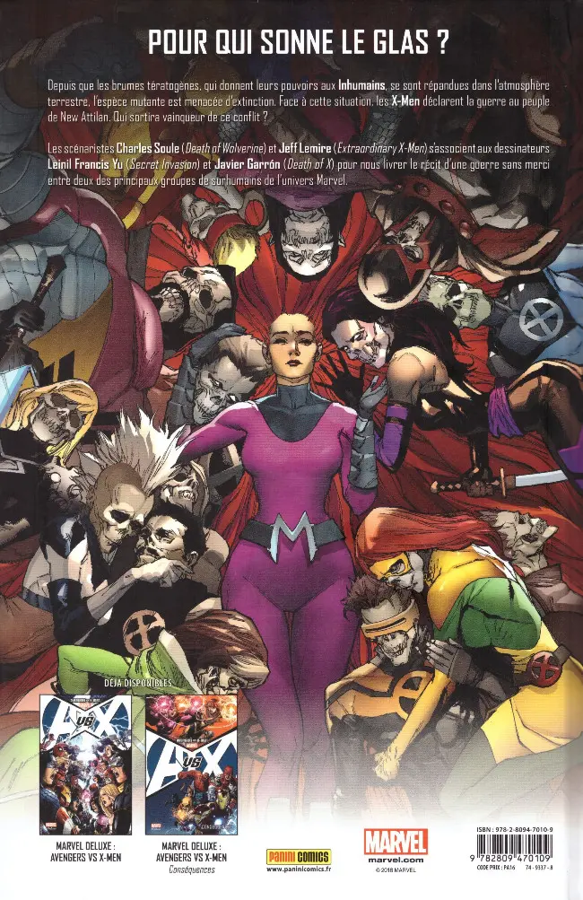 Verso de l'album Inhumans vs X-Men