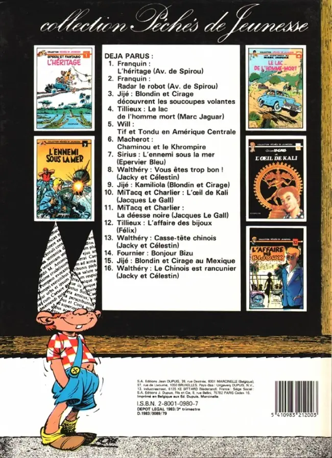 Verso de l'album Jacky et Célestin Tome 3 Le chinois est rancunier
