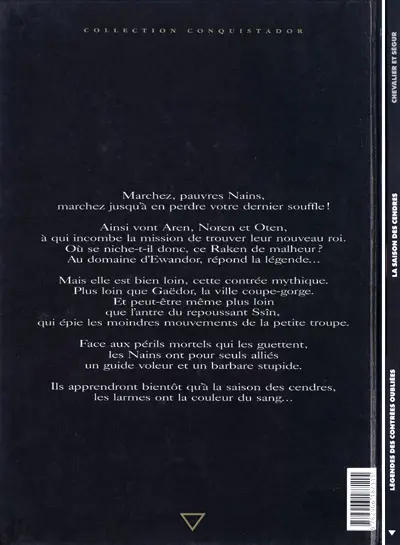 Verso de l'album Légendes des contrées oubliées Tome 1 La Saison des Cendres