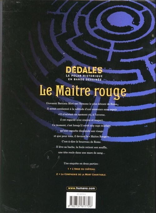 Verso de l'album Le Maître Rouge Tome 1 L'ange du château