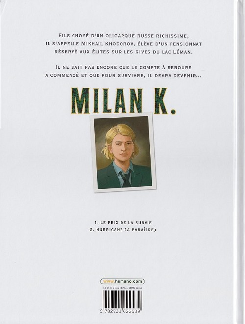 Verso de l'album Milan K. Tome 2 Hurricane
