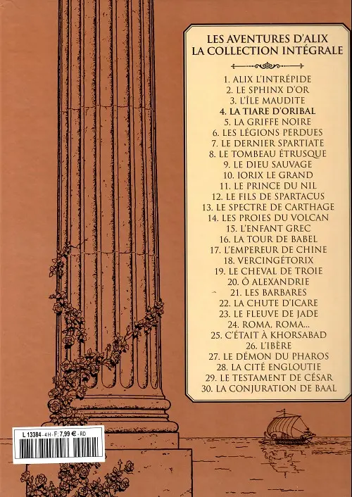 Verso de l'album Alix La collection Tome 4 La tiare d'Oribal
