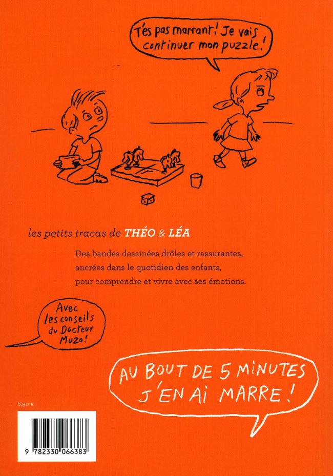 Verso de l'album Les petits tracas de Théo & Léa Tome 6 Au bout de 5 minutes j'en ai marre !