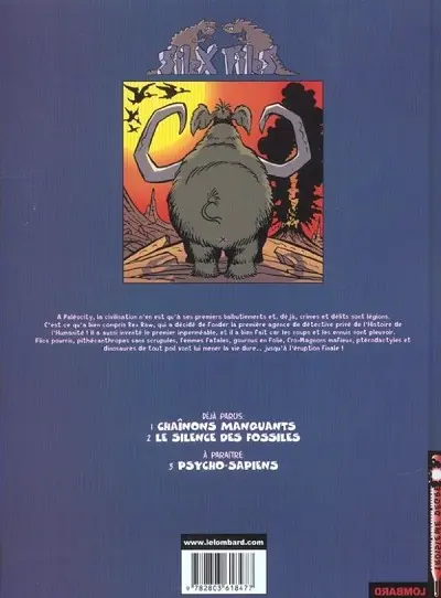 Verso de l'album Silex Files Tome 2 Le silence des fossiles