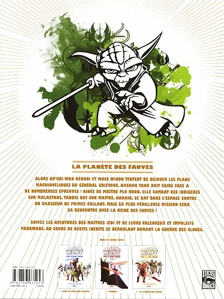 Verso de l'album Star Wars - The Clone Wars Tome 3 La planète des fauves (an -22)