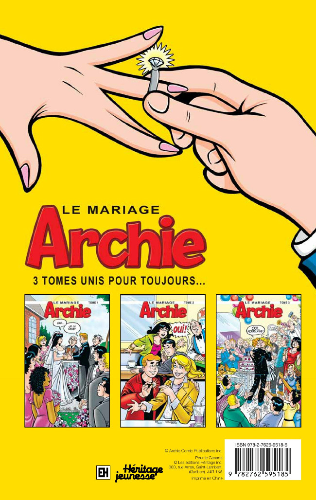 Verso de l'album Archie Tome 1 Le mariage