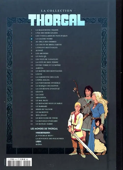 Verso de l'album Thorgal La collection Tome 4 La galère noire