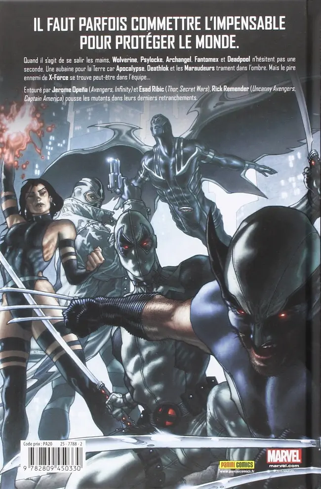Verso de l'album Uncanny X-Force Tome 1 La Solution Apocalypse