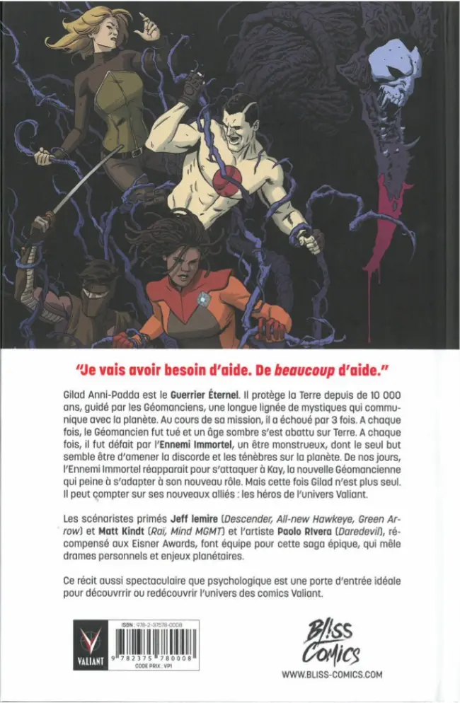 Verso de l'album The Valiant