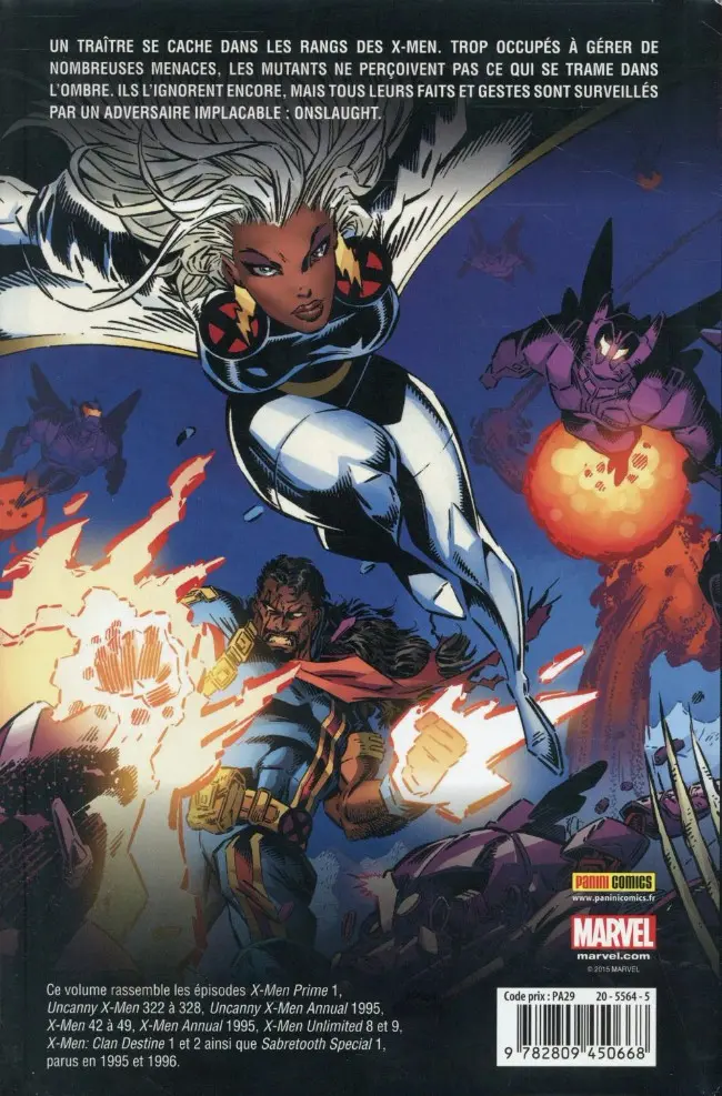 Verso de l'album X-Men - Prélude à Onslaught Tome 1