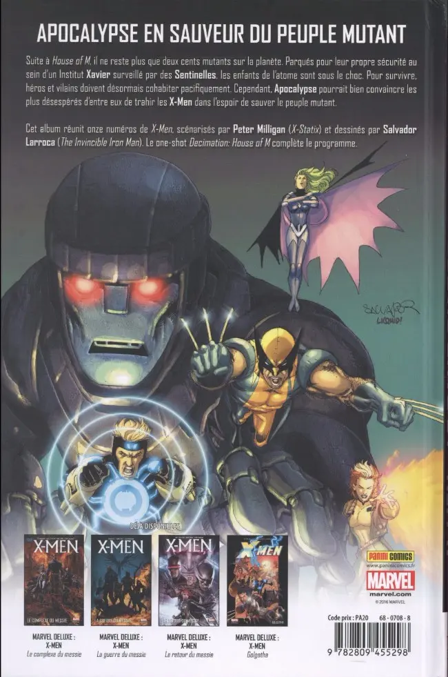 Verso de l'album X-Men Le Sang d'Apocalypse
