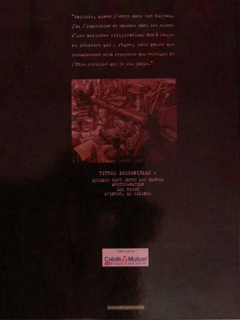 Verso de l'album Blacksad Tome 1 Quelque part entre les ombres