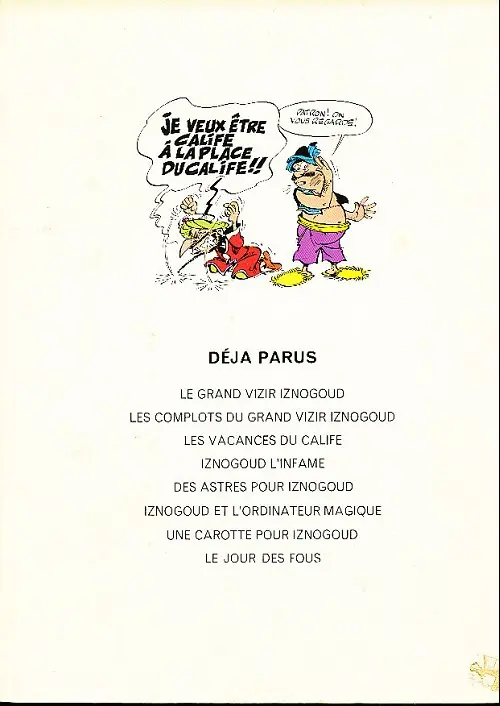 Verso de l'album Iznogoud Tome 7 Une carotte pour iznogoud