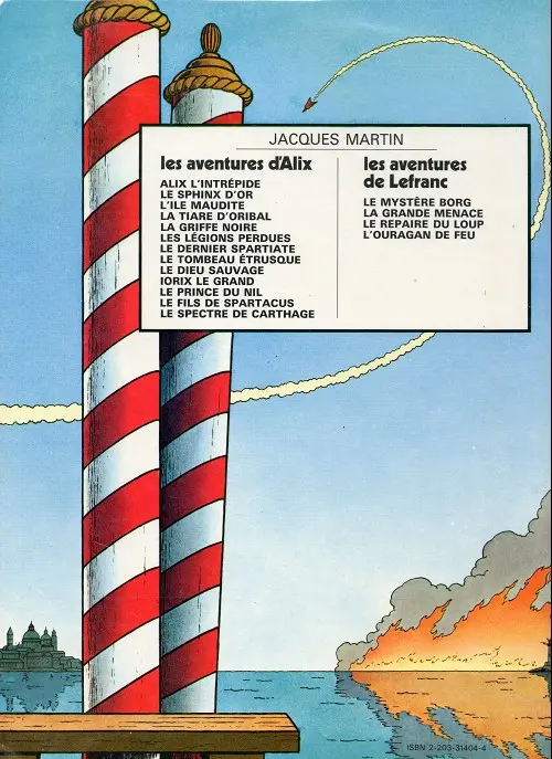 Verso de l'album Lefranc Tome 2 L'ouragan de feu