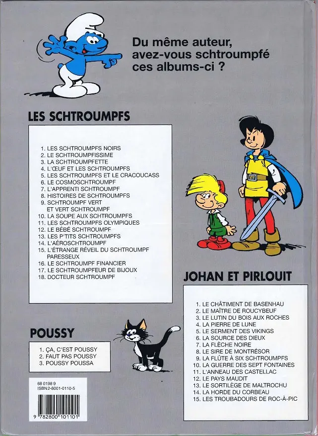 Verso de l'album Les Schtroumpfs Tome 3 La Schtroumpfette