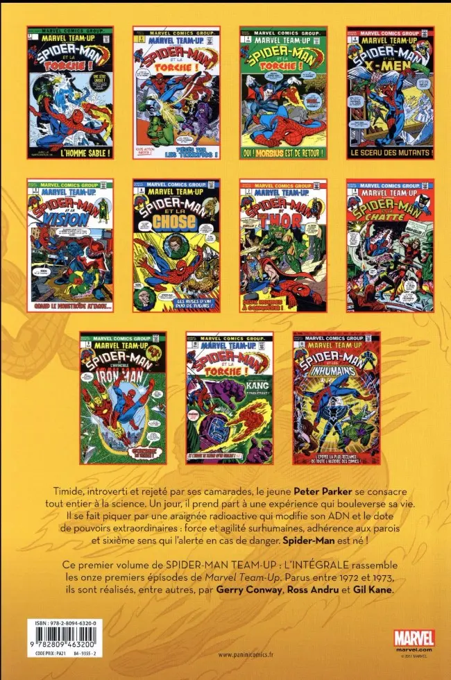 Verso de l'album Spider-Man Team-Up Tome 1 1972-1973