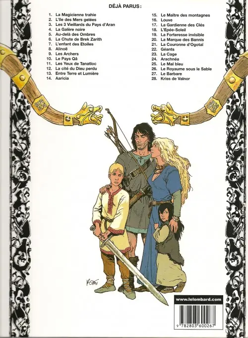 Verso de l'album Thorgal Tome 4 La Galère noire