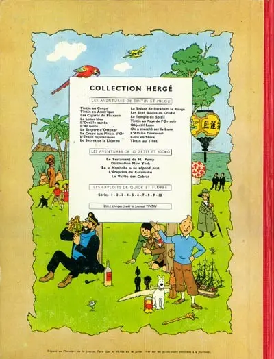 Verso de l'album Tintin Tome 9 Le crabe aux pinces d'or