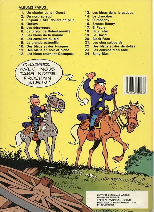 Verso de l'album Les Tuniques Bleues Tome 3 Et pour quinze cents dollars en plus