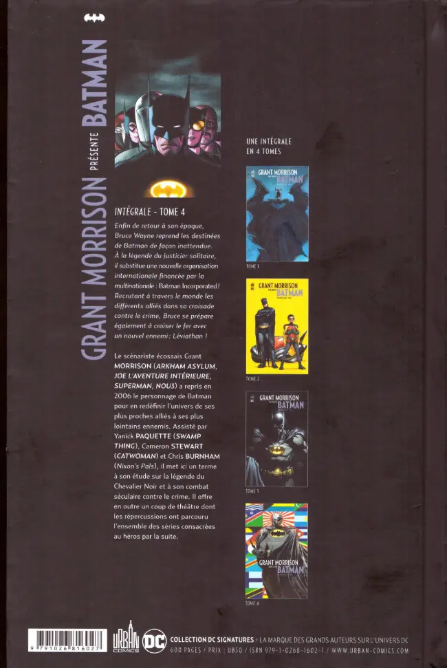 Verso de l'album Batman Intégrale Tome 4