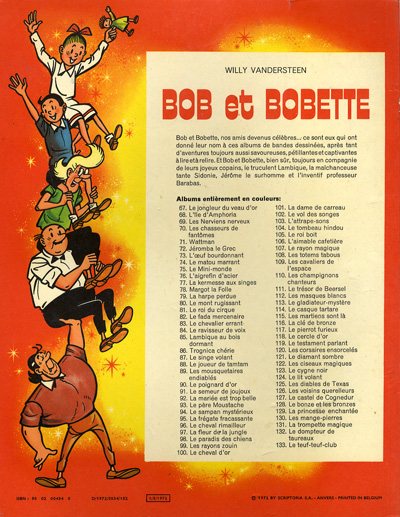 Verso de l'album Bob et Bobette Tome 132 Le dompteur de taureaux