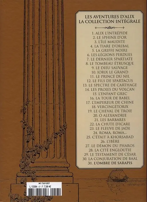 Verso de l'album Alix La collection Tome 31 l'ombre de Sarapis