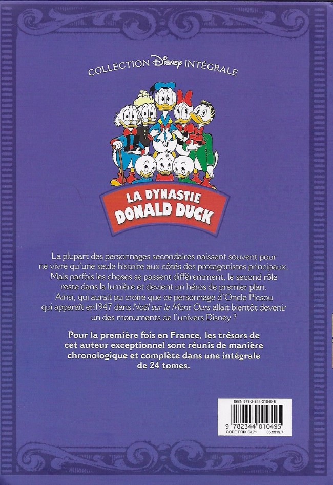 Verso de l'album La Dynastie Donald Duck Tome 22 Noël sur le mont ours et autres histoires (1947 - 1948)